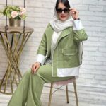 کت شلوار وشومیز سه تیکه دلنازمغزی دوزی (۱۰۰)