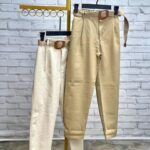 شلوار مام‌همراه باکمربندکنفی‌دردورنگ‌(114)