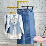 شومیز جین ترکیبی نوا(139)