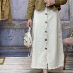 دامن کتان همراه باکمربند گلوریا(181)