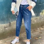 شلوار مام دودکمه سرمه‌ای (218)