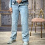 شلوار نیمبگ آبی متوسط (277)