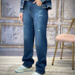 شلوار نیمبگ سرمه‌ای کثیف (276)