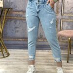 شلوار مام استایل زاپدار (308)