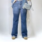 شلوار نیمبگ‌واید آبی سنگشور (389)