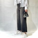 شلوار واید ذغالی دومدل (433)