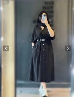 کفتان سیلک کمربند دار نارسیس(648) - Image 5