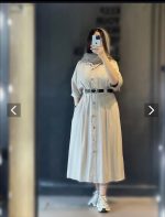 کفتان سیلک کمربند دار نارسیس(648) - Image 3