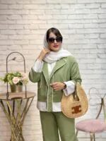 کت شلوار وشومیز سه تیکه دلنازمغزی دوزی (۱۰۰) - Image 2