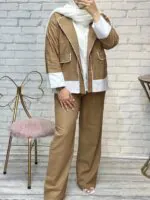 کت شلوار وشومیز سه تیکه دلنازمغزی دوزی (۱۰۰) - Image 3