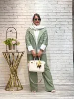 کت شلوار وشومیز سه تیکه دلنازمغزی دوزی (۱۰۰) - Image 4