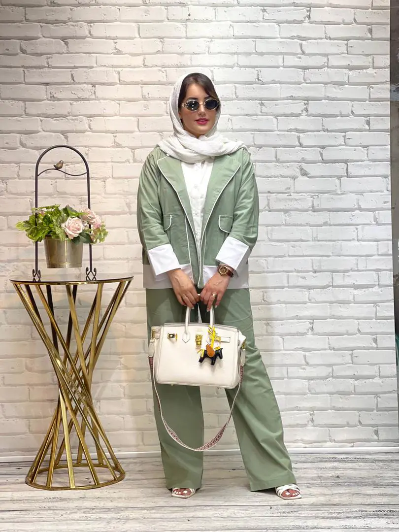 کت شلوار وشومیز سه تیکه دلنازمغزی دوزی (۱۰۰) - Image 4