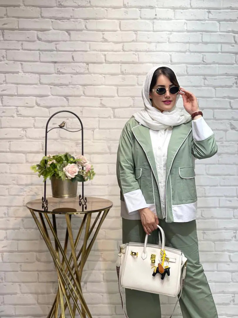 کت شلوار وشومیز سه تیکه دلنازمغزی دوزی (۱۰۰) - Image 7