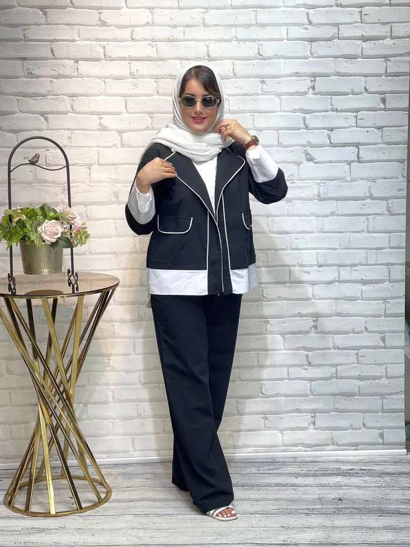 کت شلوار وشومیز سه تیکه دلنازمغزی دوزی (۱۰۰) - Image 8