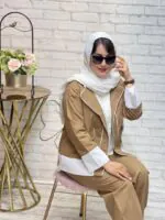 کت شلوار وشومیز سه تیکه دلنازمغزی دوزی (۱۰۰) - Image 11