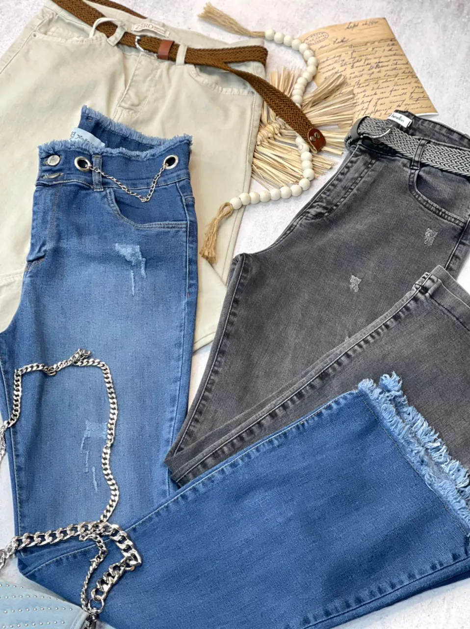 شلوار بوت‌کات پایین وکمر ریش (207) - Image 2