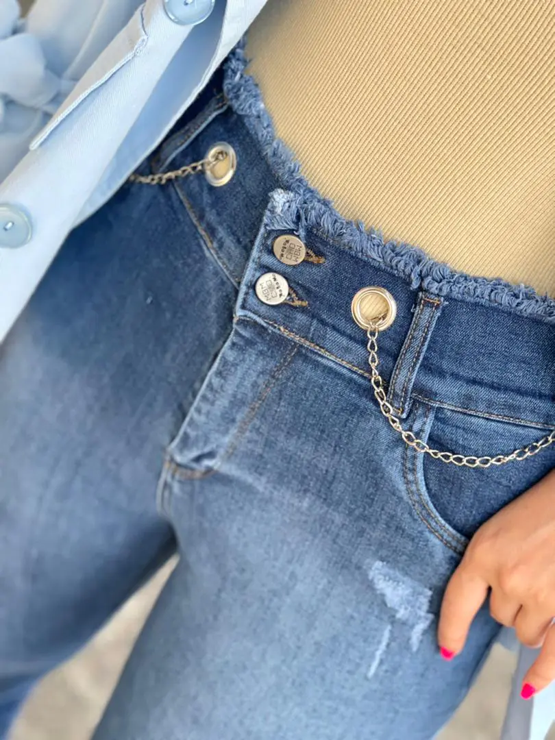 شلوار بوت‌کات پایین وکمر ریش (207) - Image 8