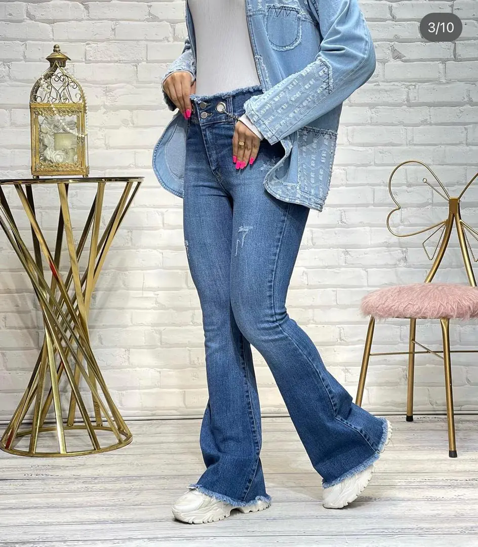 شلوار بوت‌کات پایین وکمر ریش (207) - Image 10