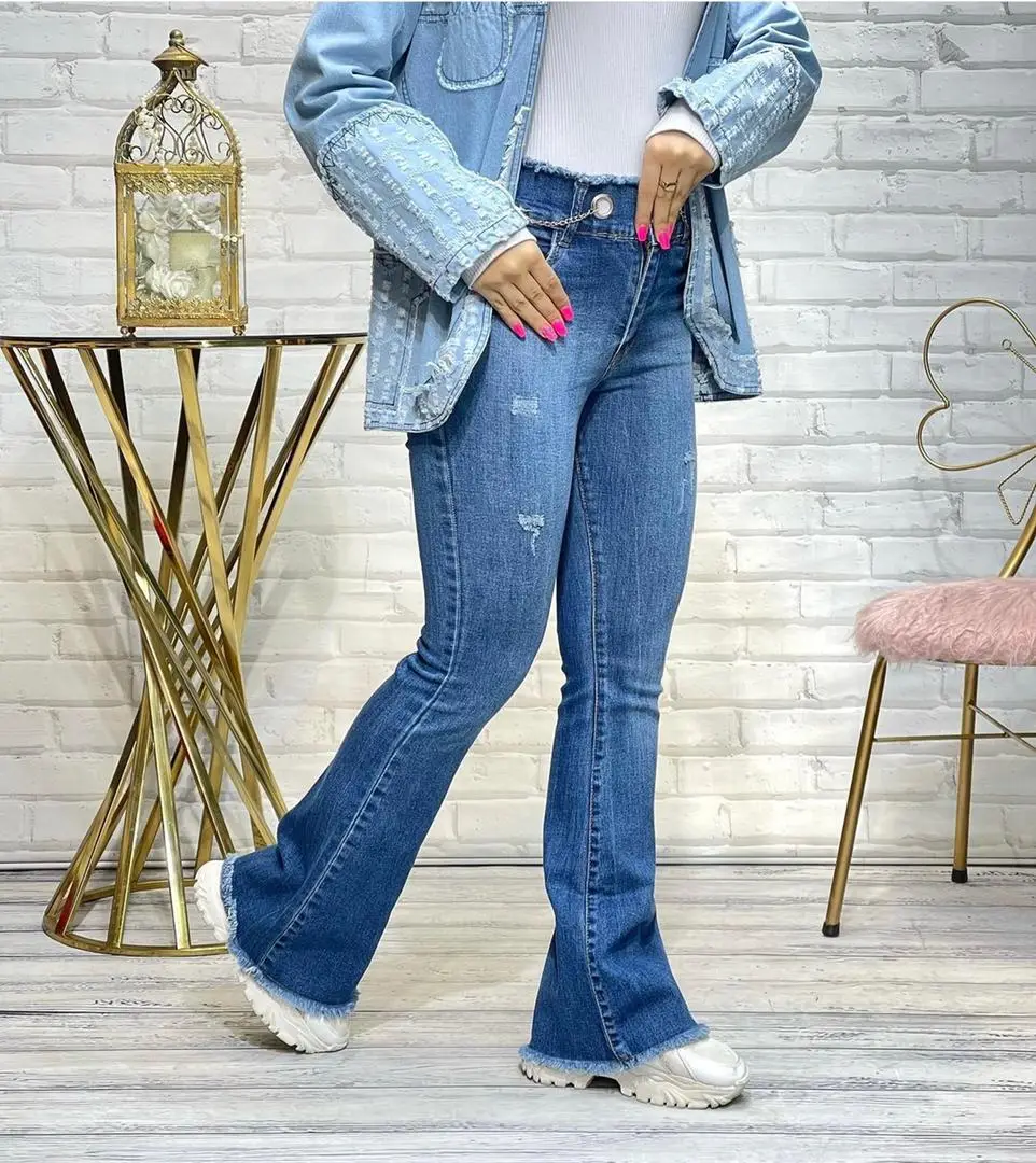 شلوار بوت‌کات پایین وکمر ریش (207) - Image 12