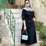 پیراهن بلند کمردار دیار  (214)