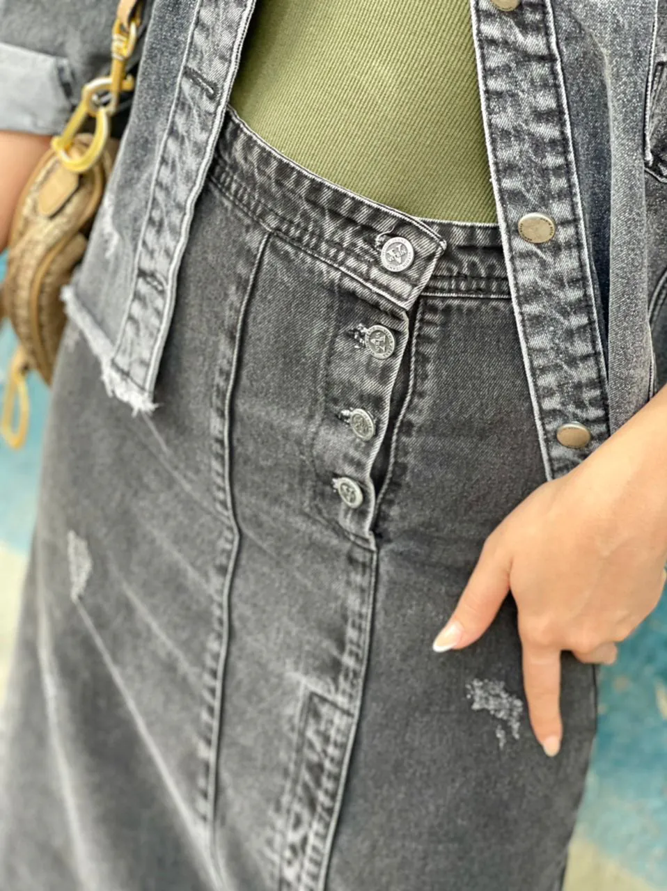 دامن جین ذغالی (264) - Image 6