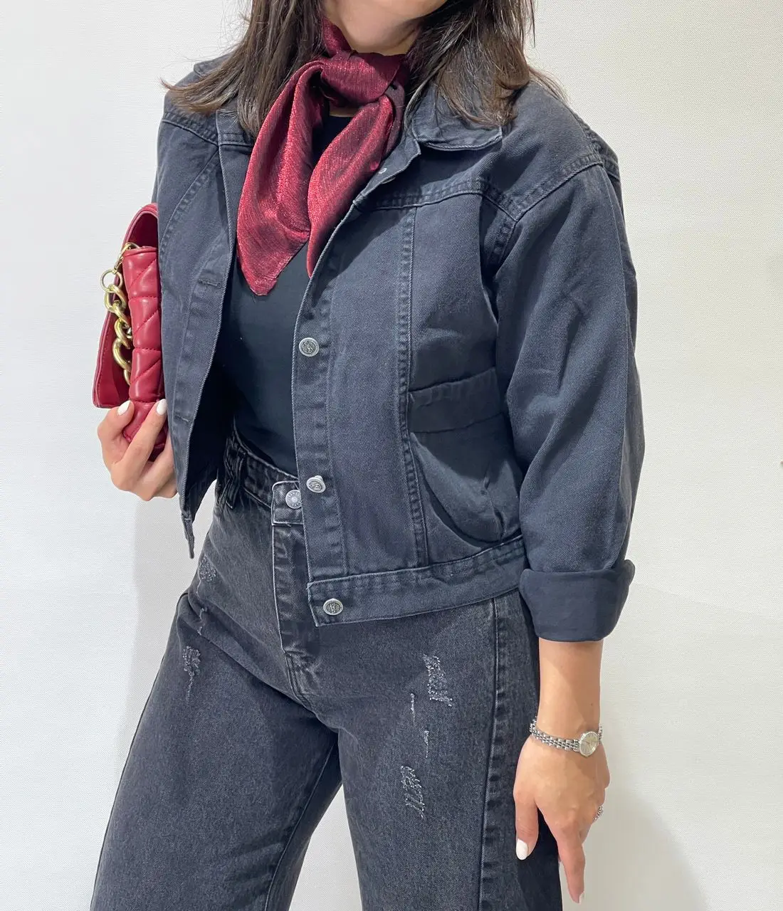 کت کراپ ذغالی ترنج(559) - Image 5