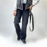 شلوار جین نیمبگ ذغالی (595)