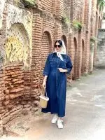 مانتو جین درسه رنگ ترنج  (596) - Image 5