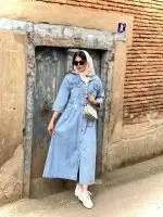 مانتو جین درسه رنگ ترنج  (596) - Image 6