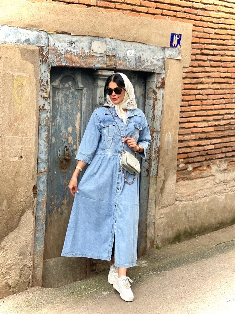 مانتو جین درسه رنگ ترنج  (596) - Image 6