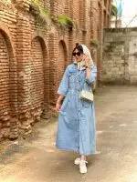 مانتو جین درسه رنگ ترنج  (596)