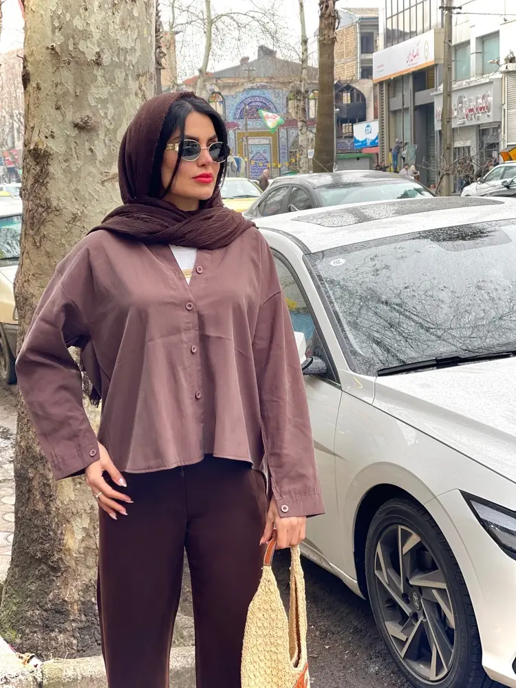 شومیز سیلک رنگی آسمان (601) - Image 19