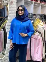 شومیز سیلک رنگی آسمان (601) - Image 16