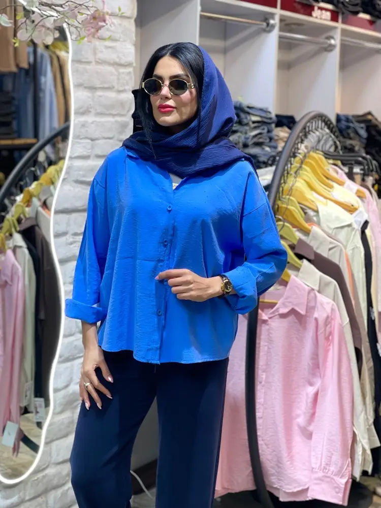 شومیز سیلک رنگی آسمان (601) - Image 16