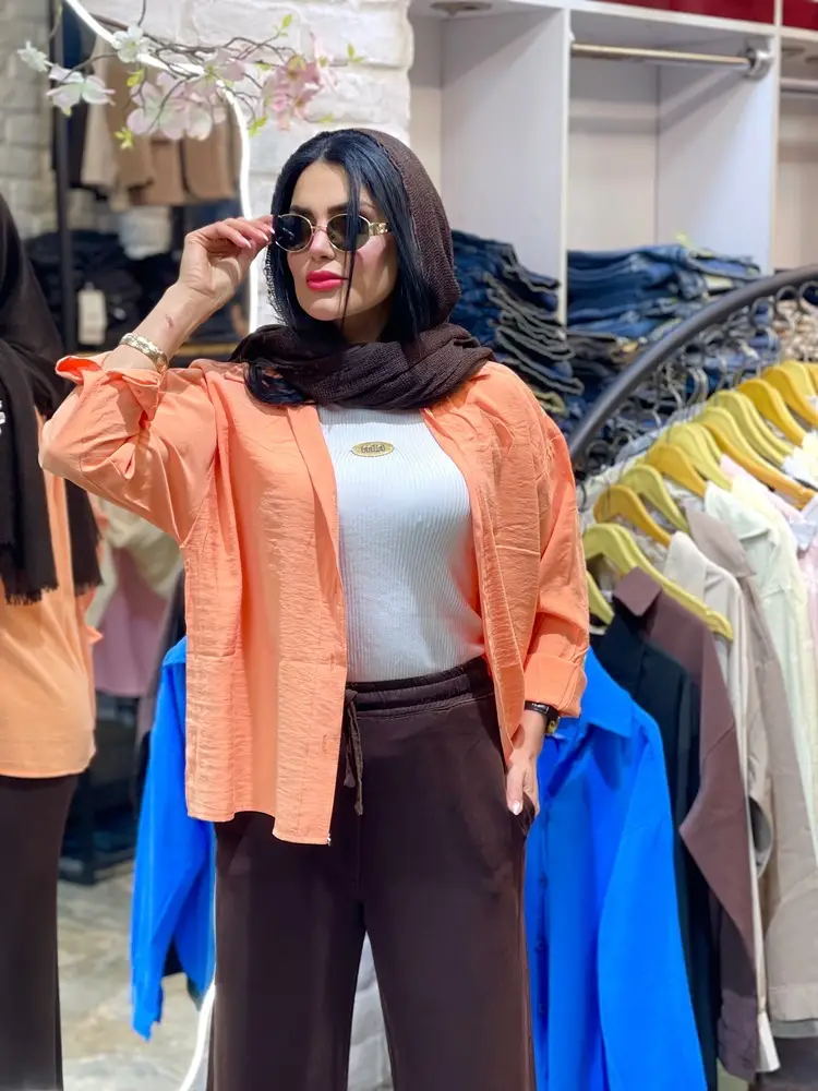 شومیز سیلک رنگی آسمان (601) - Image 15