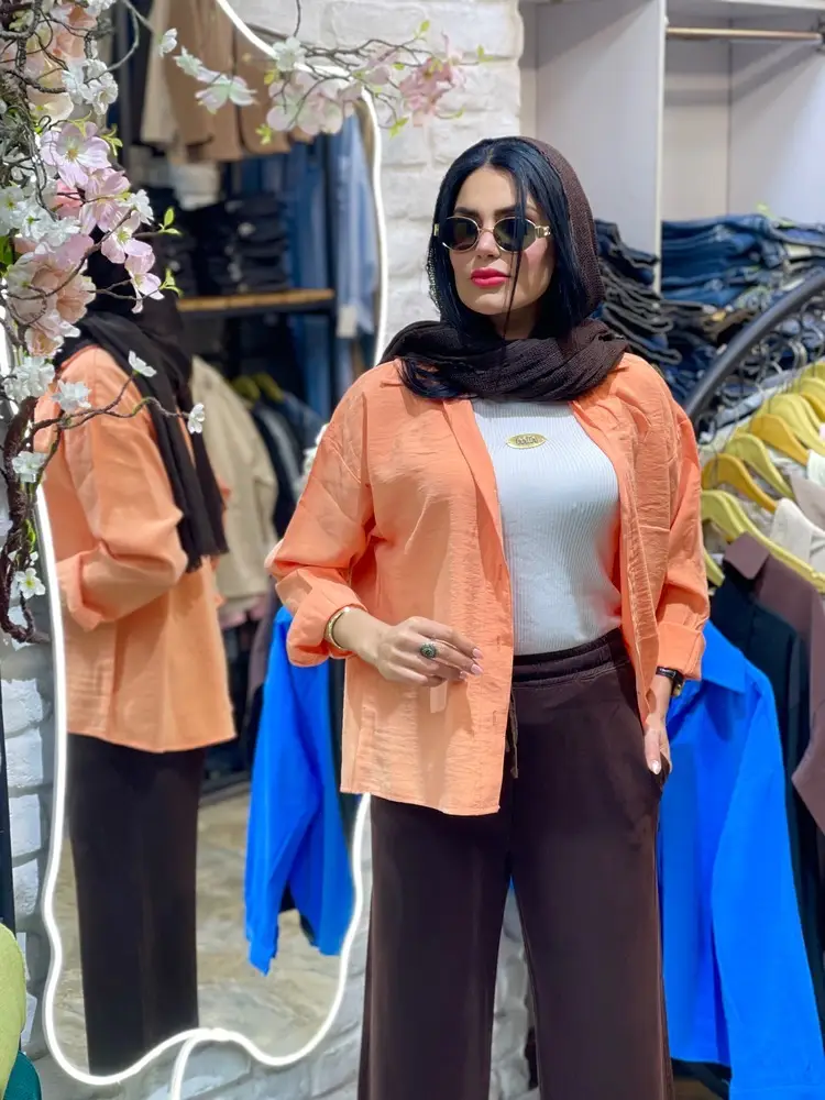 شومیز سیلک رنگی آسمان (601) - Image 9