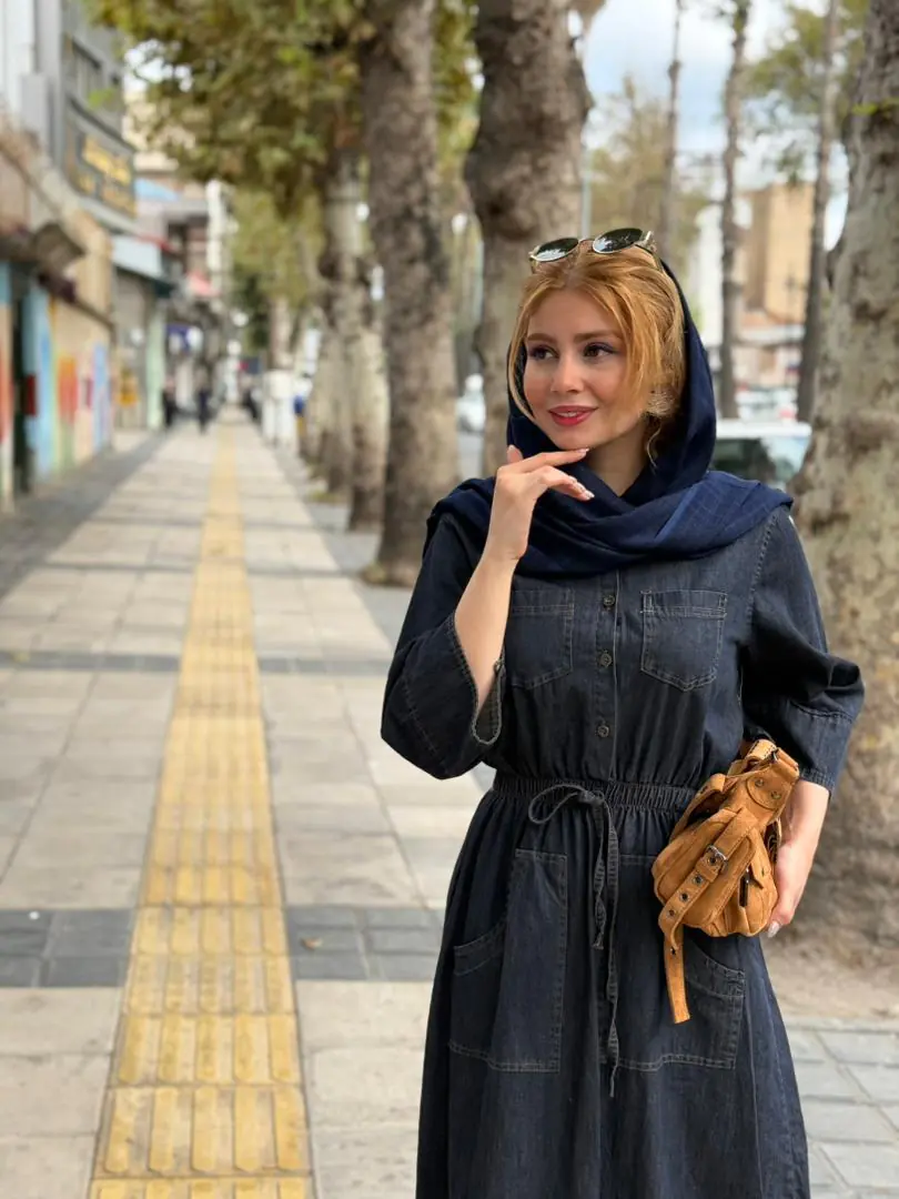 پیراهن جین پرند دورنگ (689) - Image 7