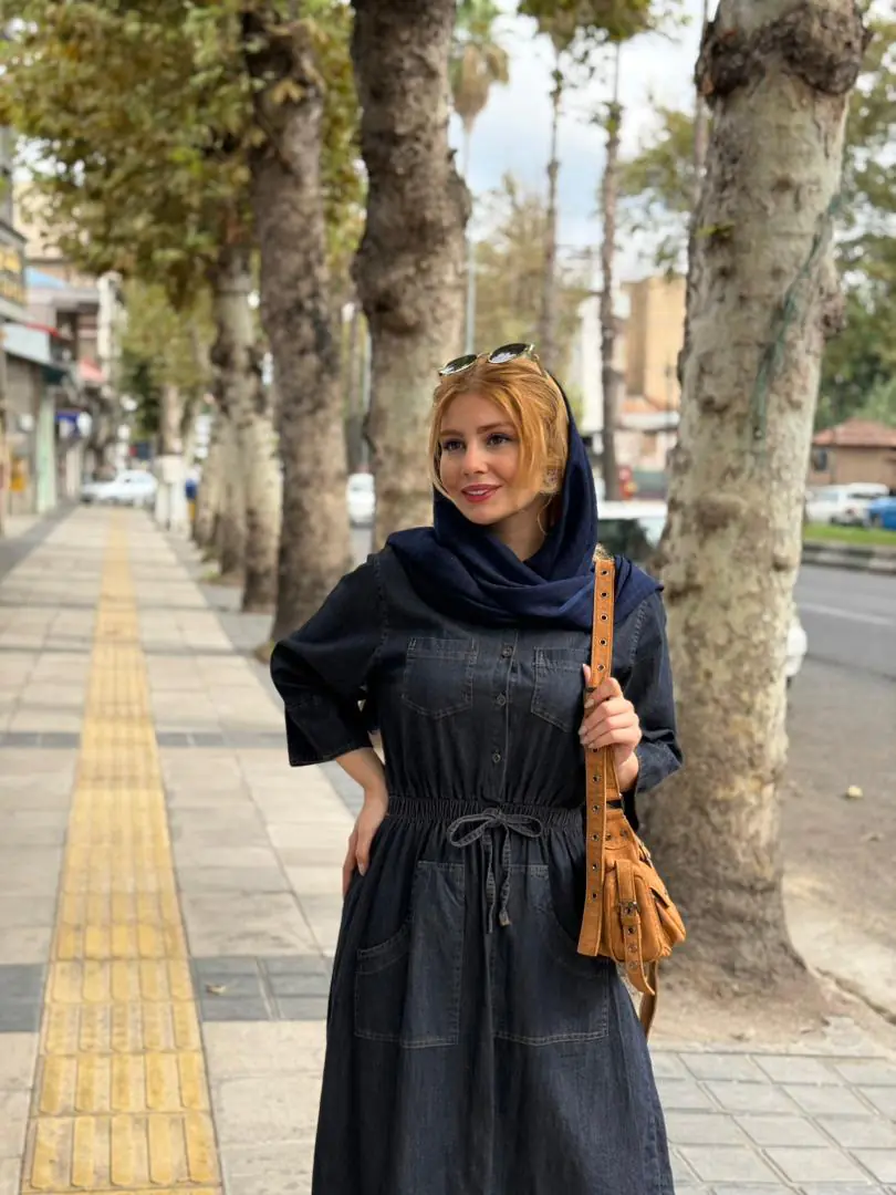 پیراهن جین پرند دورنگ (689) - Image 6