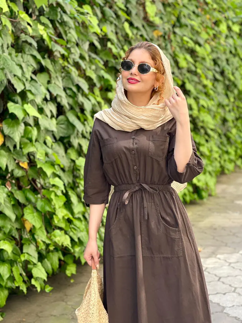 پیراهن کتان رنگی پرند (690) - Image 2