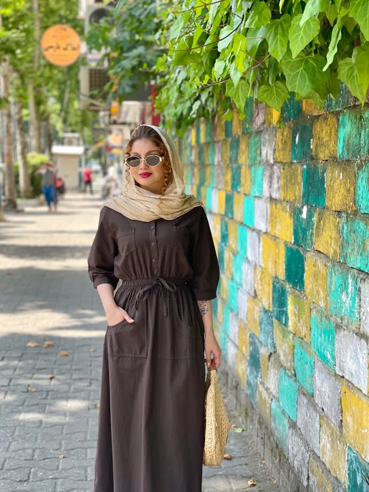 پیراهن کتان رنگی پرند (690) - Image 6