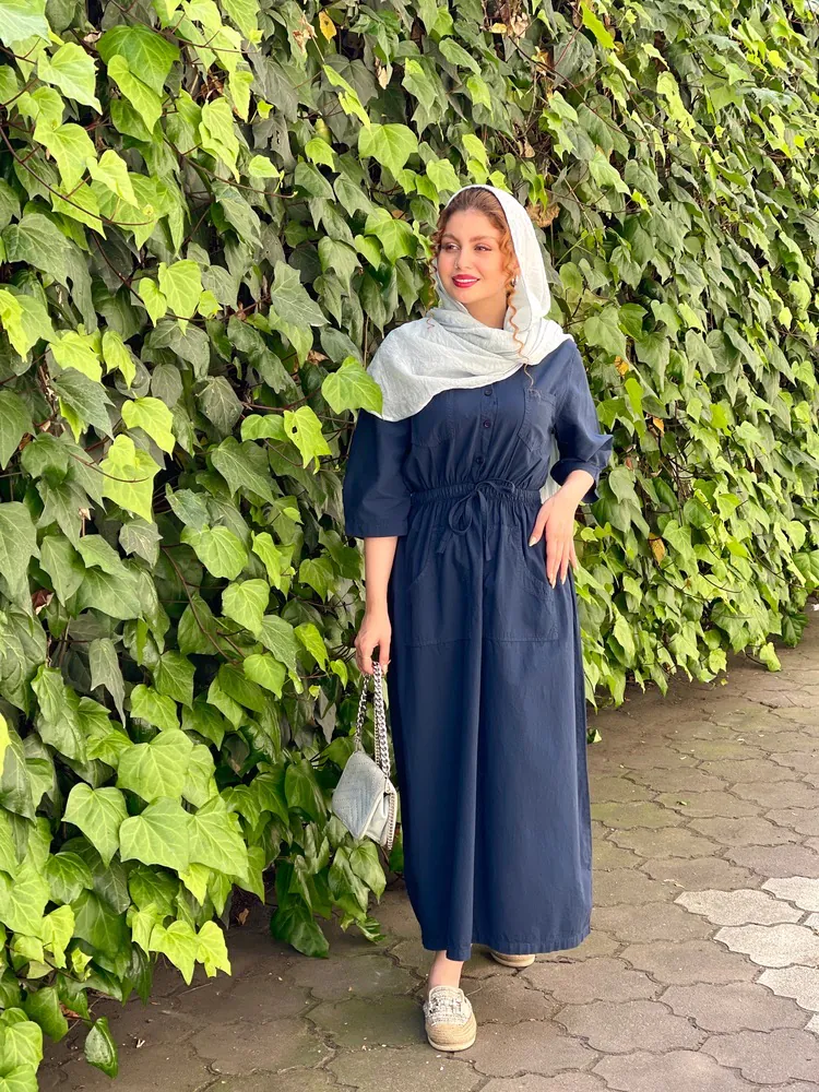پیراهن کتان رنگی پرند (690) - Image 4