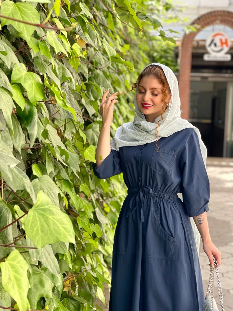 پیراهن کتان رنگی پرند (690) - Image 3